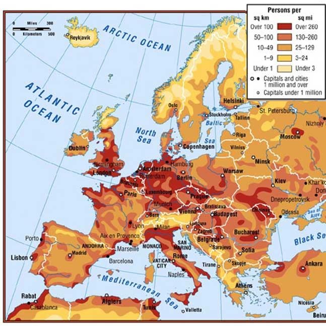 why is western europe densely populated